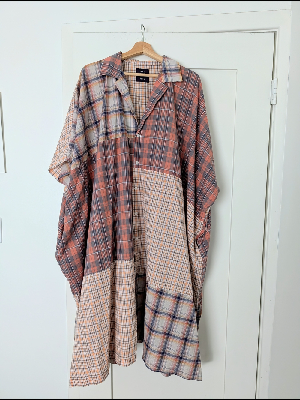 Res Ipsa Relaxed Patchwork Plaid Button-Down -  Multi Color - One Size